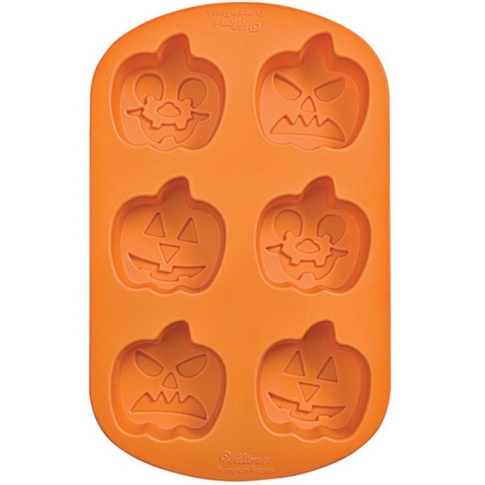 Pumpkin Silicone Cake Mold Wilton 6 Treats Orange Jack Bakeware Halloween Treats